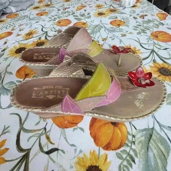 L'artiste By spring step CAROLYN Floral sandals SIZE 38 /  7.5-8 US - Picture 6 of 10